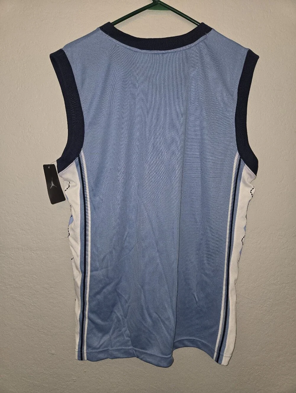 Jordan Men’s Light Blue and Navy Sleeveless Jersey, North Carolina Tarheels